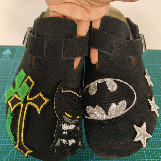 Black Bat Design Clogs