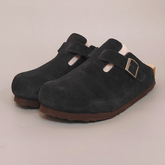 Black Suede Clogs