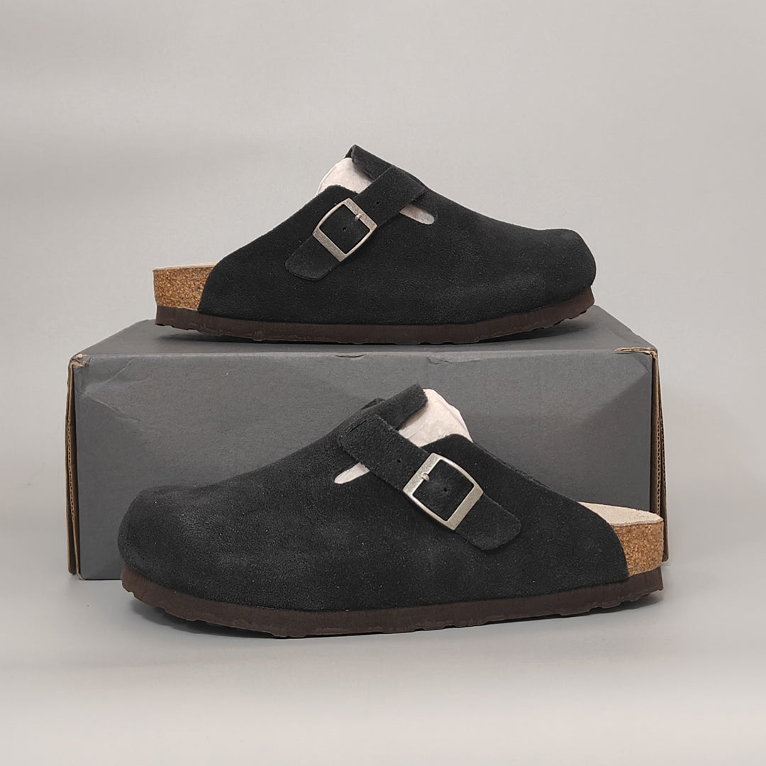 Black Suede Clogs