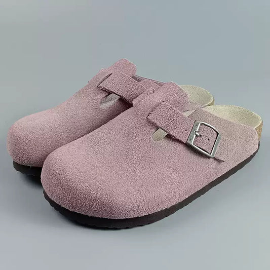 Pink Suede Clogs